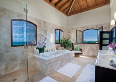 master bathroom with whirlpool tub